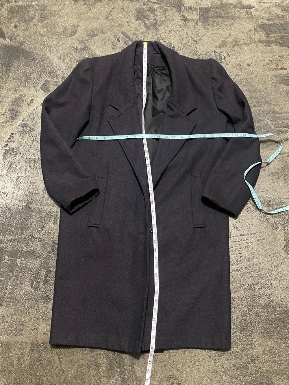 Classic Black Wool-Blend Overcoat